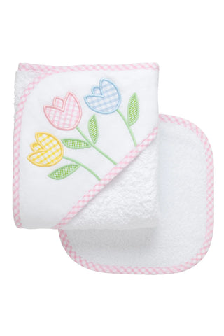 Boxed Applique Towel & Washcloth Set - Tulip
