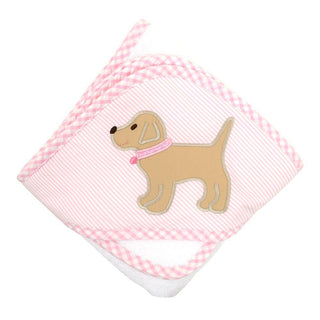 Boxed Applique Towel & Washcloth Set - Pink Lab Puppy
