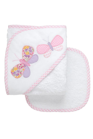 Butterfly Baby Hooded Towel & Washcloth Set
