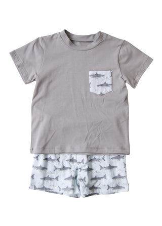 Emma Jean Boys 2Pc Short Set - Shark