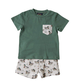 Emma Jean Boys 2Pc Short Set - Mallard Duck