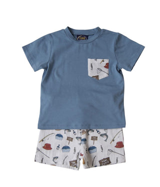 Emma Jean Boys 2Pc Short Set - Gone Fishing