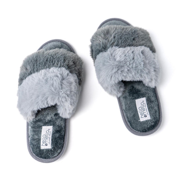 Hello Mello Cotton Candy Puff Slippers - Cloud