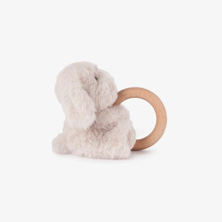 Wooden Ring Rattle - Plush Puppy