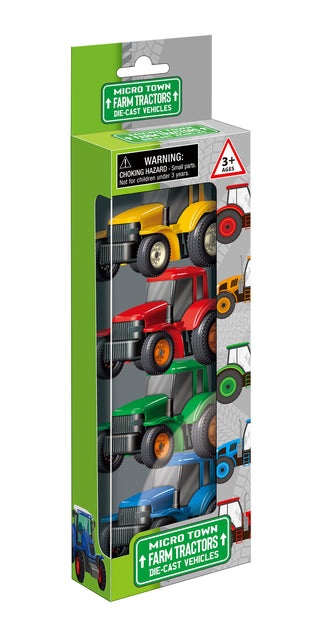 4Pk Micro Pull-Back Farm Tractors