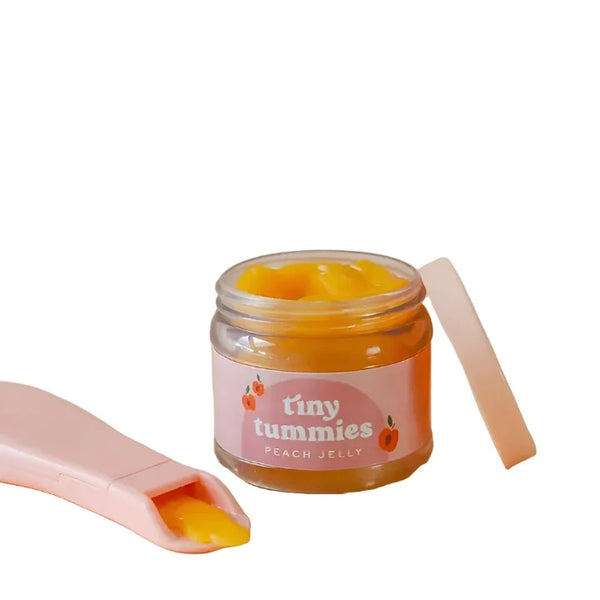 Tiny Tummies - Peach Jelly Food - Jar and Spoon