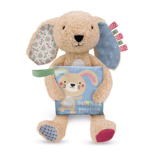 Sensory Snuggables Medium Plush Bunny with Cloth Book