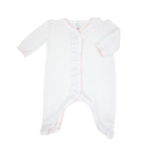 Paty Eyelet Footie- White & Pink