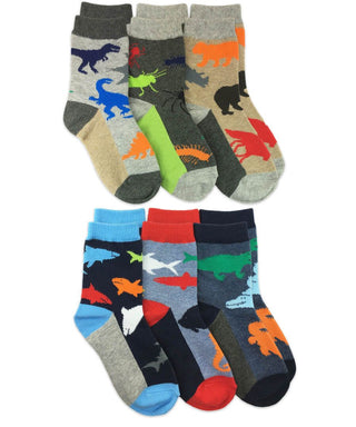 Jefferies 6pk Water & Land Animal Socks - 1184