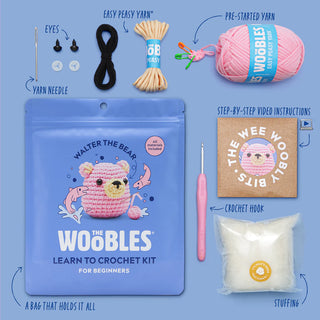 Walter the Pink Bear Crochet Kit
