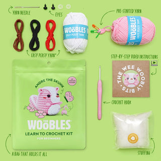 Andre the Skunk Pink Crochet Kit