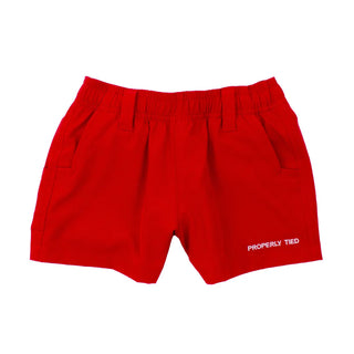 Properly Tied Boys Pintail Short - Red