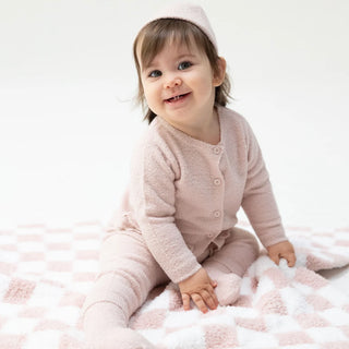 Angel Dear Chenile- Blush Button Down Cardigan Set