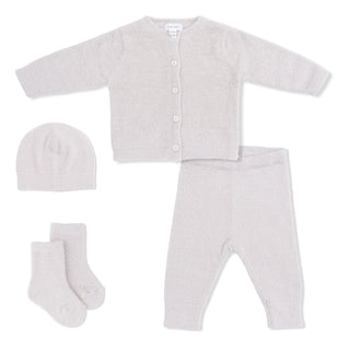 Angel Dear Chenile- Natural Button Down Cardigan Set