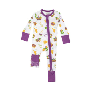 Angel Dear 2 Way Zipper Romper - Mardi Gras