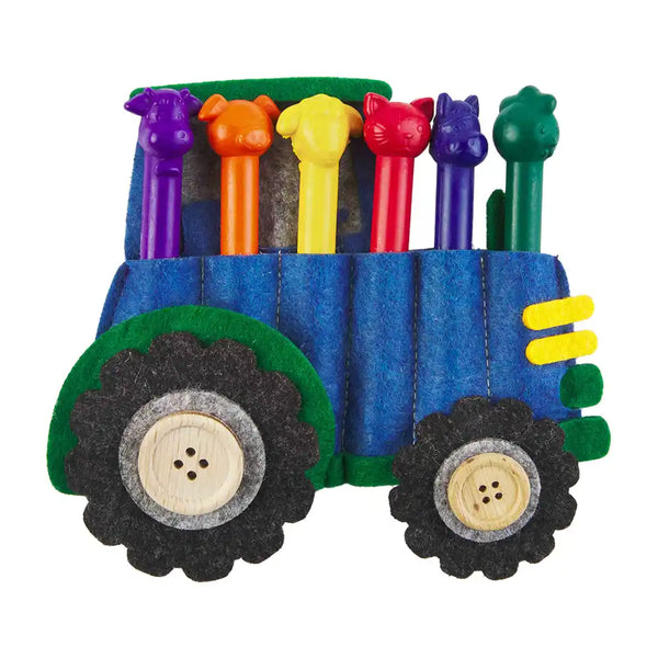 Mud Pie Crayon Holder Set - Tractor