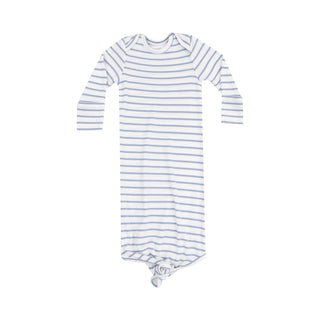Angel Dear French Stripe Dusty Blue Rib Knotted Gown