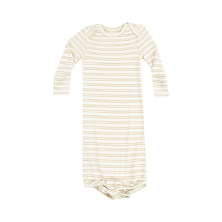 Angel Dear Stripe Oxford Tan Rib Knotted Gown