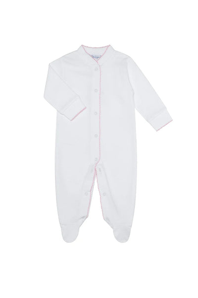 Pointelle Emblem Footie - Soft Pink main image 0