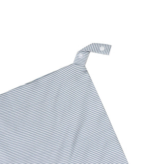 Mini Stripe Dog Lovey + Paci Clip - Dusty Blue