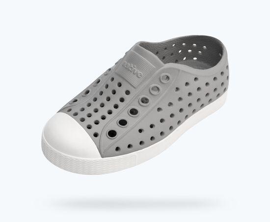 Native Jefferson Kids Slip on Shoes - Pigeon Grey/Shell White