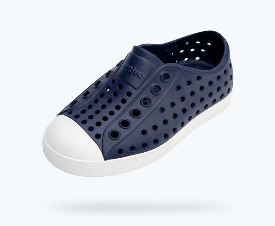 Native Jefferson Kids Slip on Shoes - Regatta Blue/Shell White