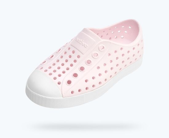 Native Jefferson Kids Slip on Shoes - Milk Pink/Shell White