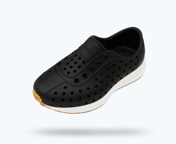 Native Robbie Kids Slip on Shoes - Black/White/Rubber