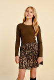Olive Green Ribbed Knitted Sweater
