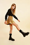 Molly Bracken Gold Metallic Swing Shorts