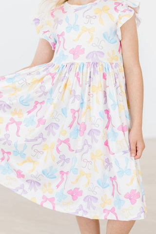 Mila & Rose Bow-tastic Flutter Sleeve Twirl Dress