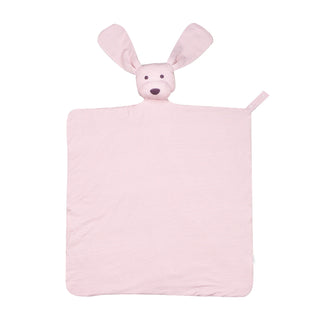 Mini Stripe Dog Lovey + Paci Clip - Pink