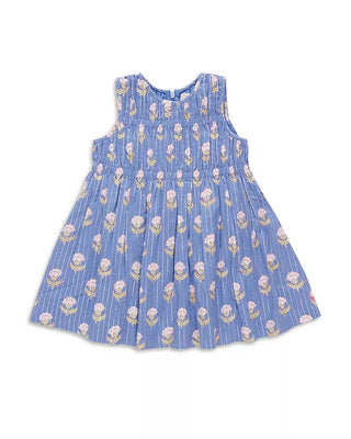 Pink Chicken Periwinkle Small Bud Girls Sleevless Waverly Dress