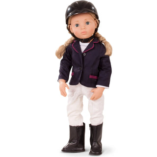 Götz Happy Kidz Anna horseback riding doll in riding jacket and helmet
