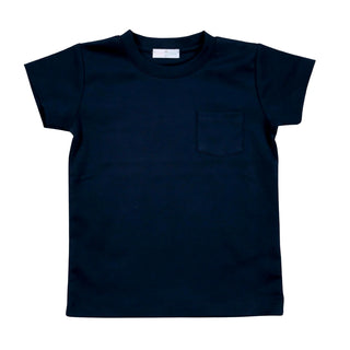 Baby Loren Pima Pocket Knit Solid Navy Tee