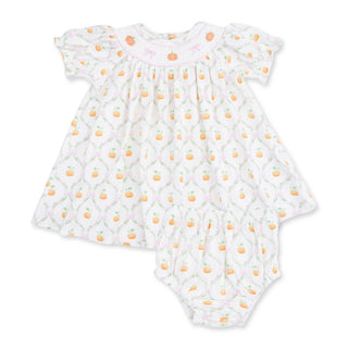 Angel Dear Pretty Pumpkin Trellis - Jane Puff Sleeve Bishop Dress and Bloomer