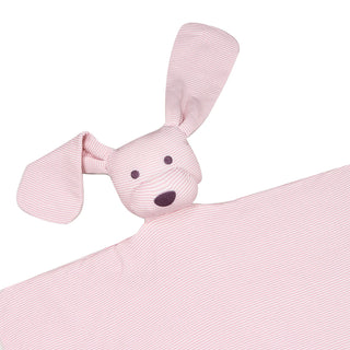 Mini Stripe Dog Lovey + Paci Clip - Pink