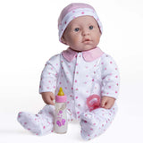 La Baby 20" Pink Flower Soft Body Baby Doll with Pacifier