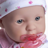 La Baby 20" Pink Flower Soft Body Baby Doll with Pacifier