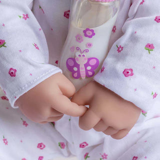 La Baby 20" Pink Flower Soft Body Baby Doll with Pacifier