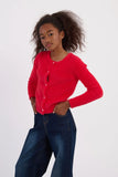 Girls Knitted Cardigan - Red Coral