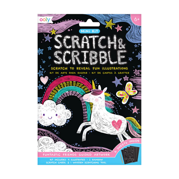 Ooly Scratch & Scribble Mini Kit - Funtastic Friends