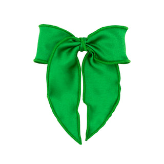 Wee Ones Satin Medium Fabric Bow with Twisted Wrap and Whimsy Tails
