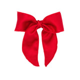 Wee Ones Satin Medium Fabric Bow with Twisted Wrap and Whimsy Tails