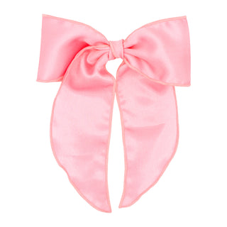Wee Ones Satin King Fabric Bow with Twisted Wrap and Whimsy Tails