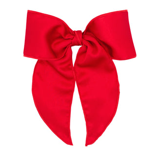 Wee Ones Satin King Fabric Bow with Twisted Wrap and Whimsy Tails