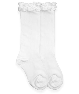 Jefferies Socks Knee High Ruffle Trim Socks