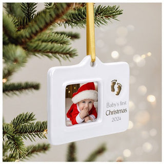 Baby's First Christmas 2024 Ceramic Photo Ornament