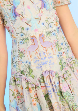 Marlo Kids Tatiana Floral Embroidered Mini Dress