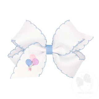 BALLOON - Grosgrain Hair Bow with Moonstitch and Embroidery